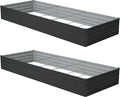 12x4x1 ft Galvanized Raised Garden Bed, Outdoor Planter Box Metal Patio Kit by Zunatu