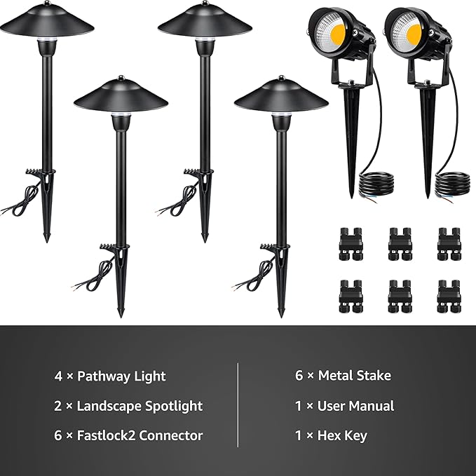 SUNVIE LED Low Voltage Landscape Lighting 12-24V Landscape Lighting Kit - Image 7