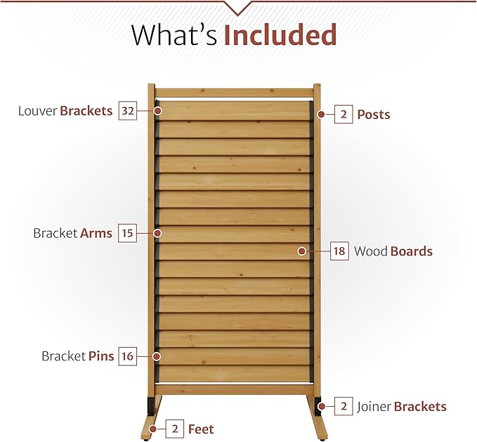 6.1ft H x 3.1ft W Freestanding or Surface Mount Enclo Solara Louvered Screen - Image 6