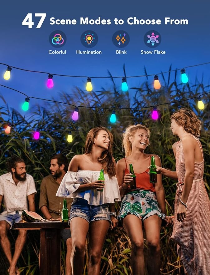 Govee Smart Outdoor String Lights H7029, 24ft RGBIC Outdoor Lights - Image 4