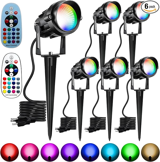 Halloween Christmas Spotlight Outdoor Color Changing Landscape Spotlights by Qeeanmo