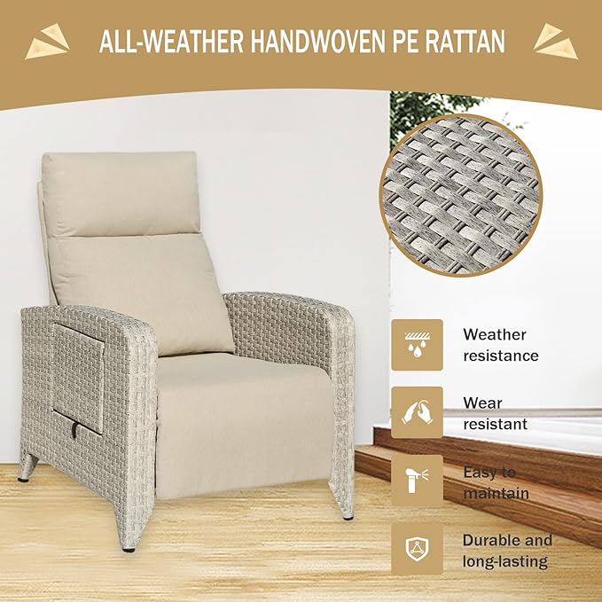 Upgraded Outdoor Recliner Chair, Reclining Patio Chairs - Image 6
