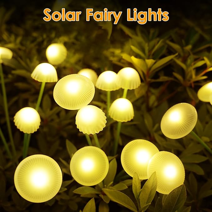 KAQ 4PK 32LED Solar Garden Lights Outdoor Waterproof | Solar Mushroom Lights - Image 3