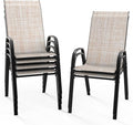 VINGLI Patio Chairs Set of 6 – Stackable Outdoor Dining Chairs by VINGLI