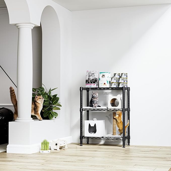 750 lbs 3 Tier Shelf Metal Storage Shelves Wire Rack Closet Organizers - Image 2