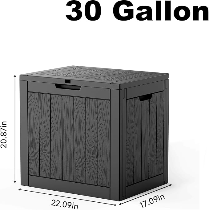 30 Gallon Outdoor Deck Box, Lockable Waterproof Outdoor Storage Boxes - Image 2