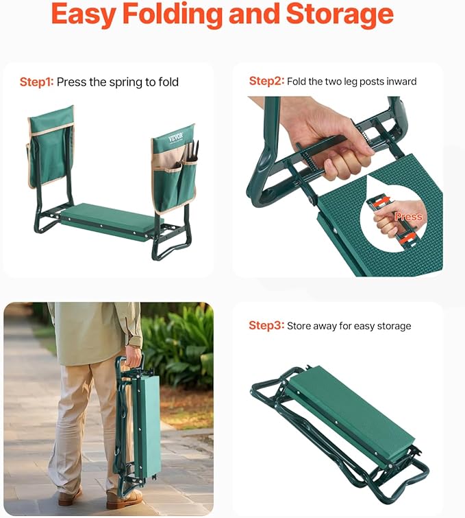 VEVOR Garden Kneeler and Seat Heavy Duty, Portable Garden Stool - Image 7