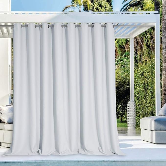 NICETOWN Large Outdoor Curtain for Cabana Waterproof, Rust-Proof Grommet Top by NICETOWN