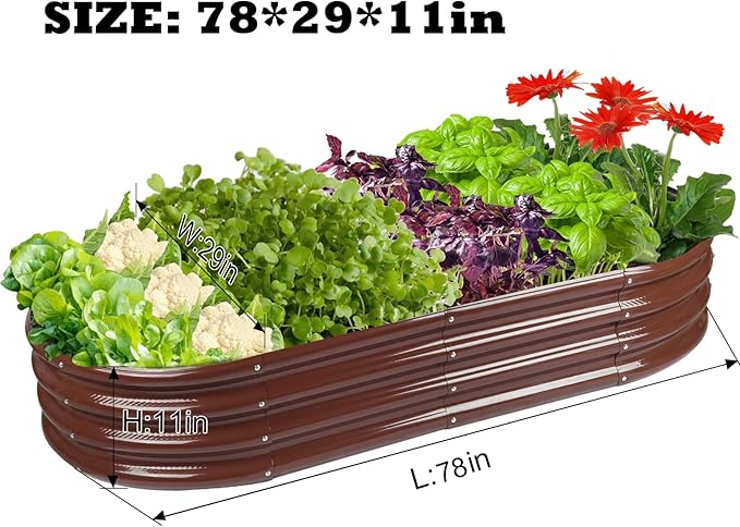 Raised Garden Bed Galvanized Planter Box Outdoor, Rot-Resistant Metal Garden - Image 2