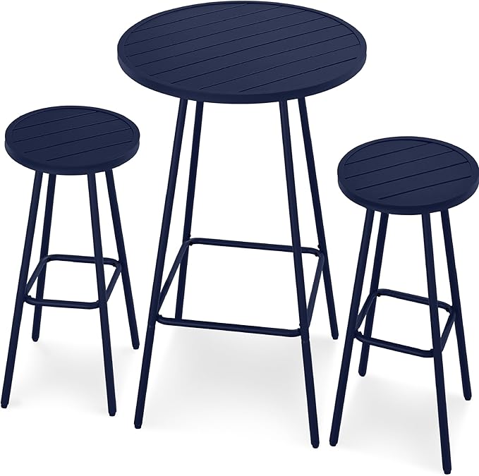 Best Choice Products 3-Piece Patio Dining Set, Bar Height, Outdoor Bistro Set by BestChoiceProducts