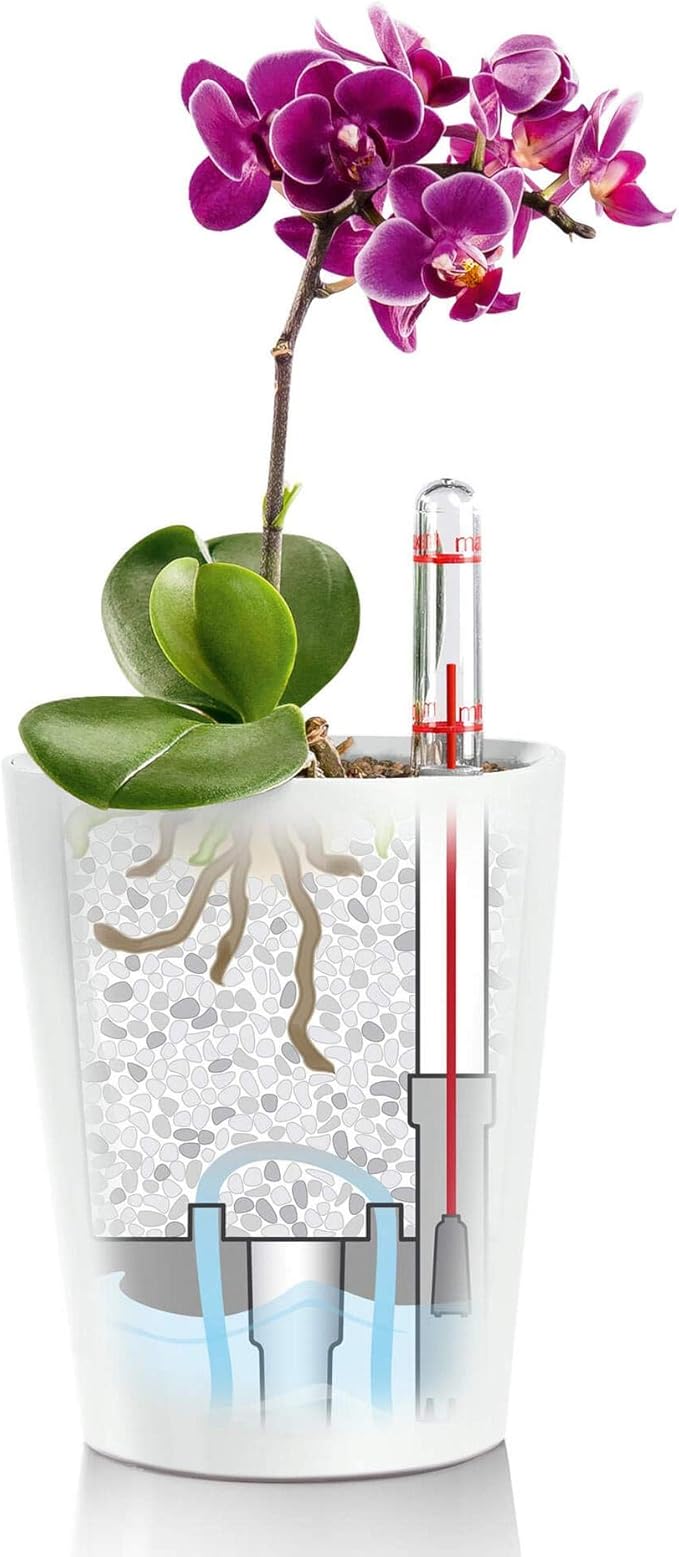 Lechuza MINI-DELTINI Scarlet Red High Gloss, Self-Watering Small Indoor Planter - Image 4