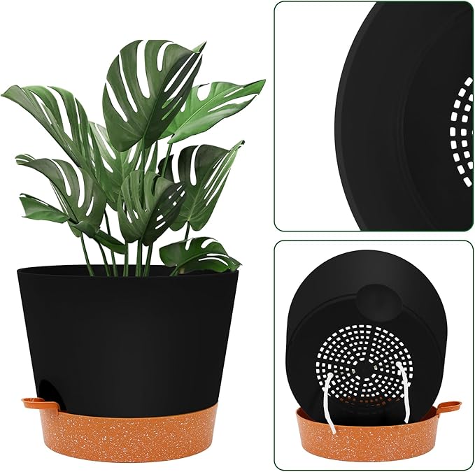 GARDIFE 12 inch Plant Pots, Self Watering Pots, Large Plastic Flower pots - Image 5