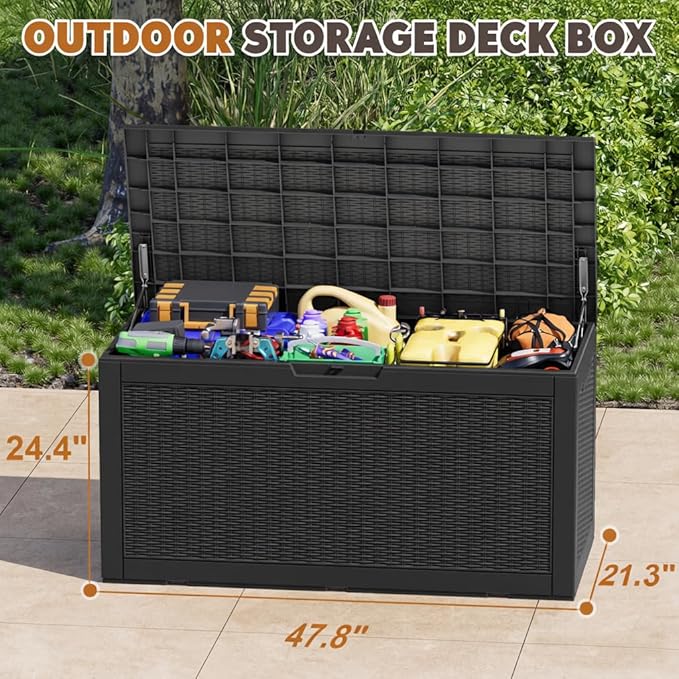 Outdoor Storage Box, Resin Deck Boxes Indoor and outdoor, Waterproof Storage - Image 2