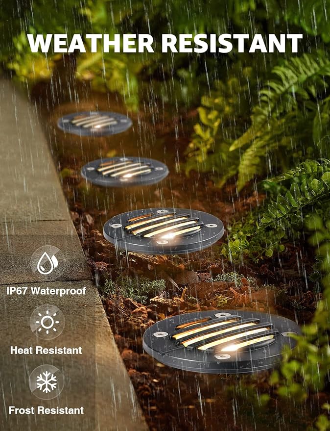 SUNVIE 12W Low Voltage Landscape Lighting Anti-Glare LED Well Lights 12V-24V - Image 5
