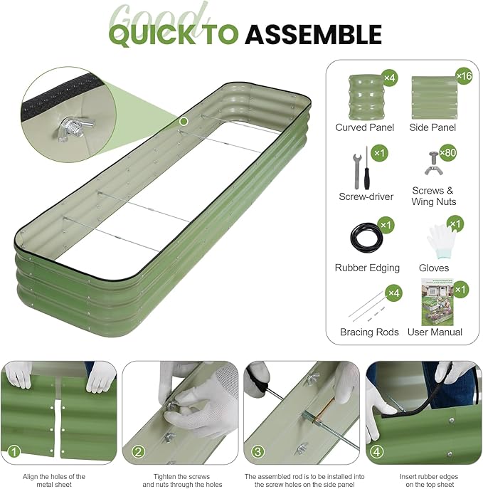 5-in-1 Adjustable Raised Garden Bed Kit | Galvanized Planter Boxes - Image 7