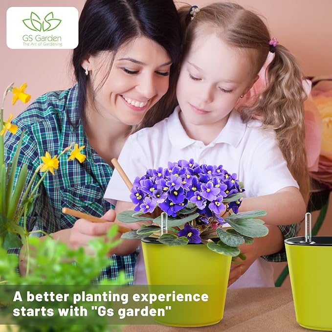 Self Watering Planters for Indoor Plants 7 inch Flower Pot - Image 2