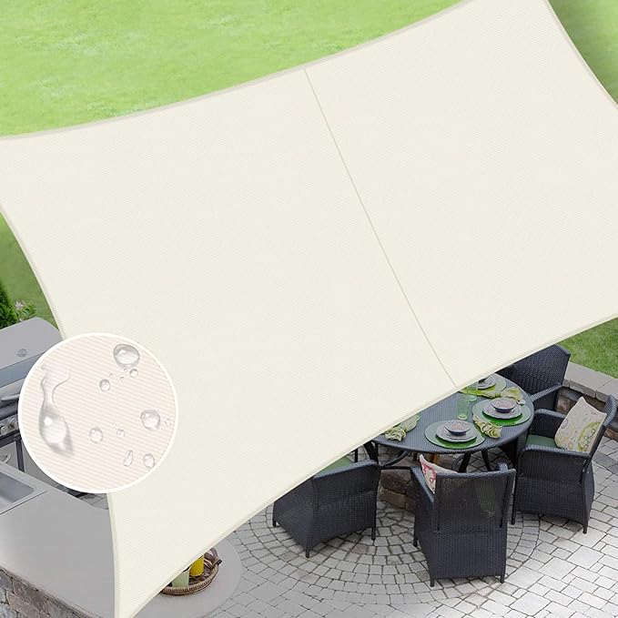 LOVE STORY Rectangle 7'x10' Waterproof Sun Shade Sail Canopy UV Block by LOVESTORY