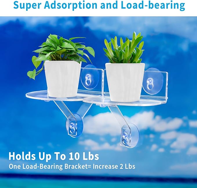 2-Pack Acrylic Window Plant Shelves - Image 3