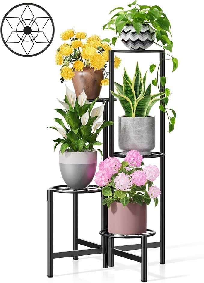 Plant Stand 5 Tier Indoor Metal Flower Shelf by Unknown
