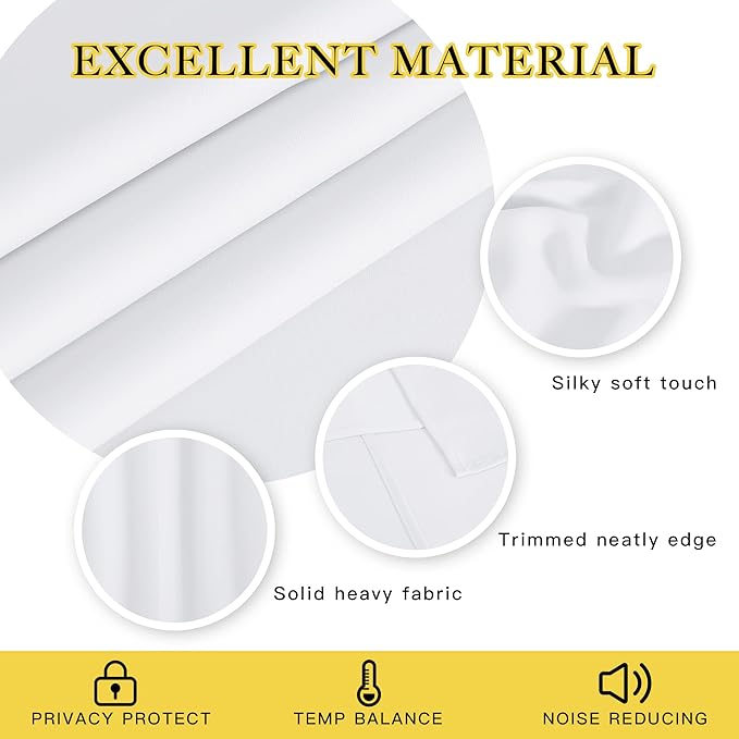 NICETOWN White Room Darkening Curtain 95 inches Long - Image 6