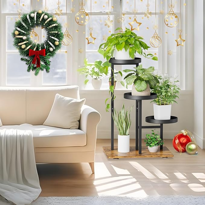 iDavosic.ly 3 Tier Plant Stand Indoor, Tiered Corner Flower Holder Shelf Outdoor - Image 2