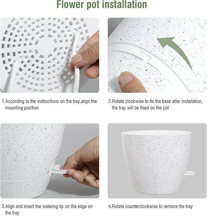12 inch Large Self Watering Pots, Plant Pots - Image 5