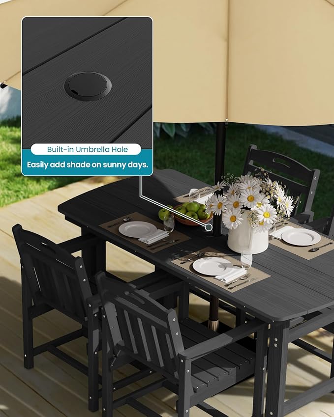Ciokea Outdoor Patio Dining Chair, HDPE Porch Chairs - Image 5