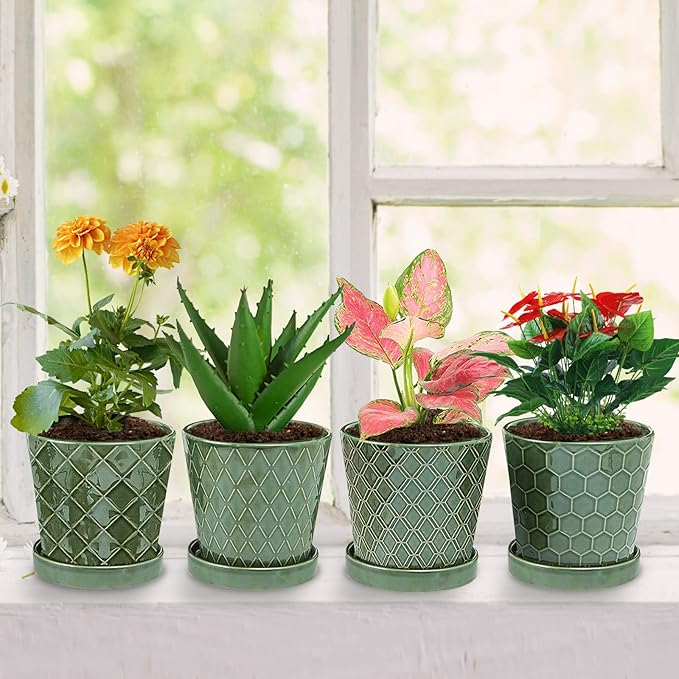 EFISPSS Flower Planter –5 inch Ceramic Plant Pots - Image 7