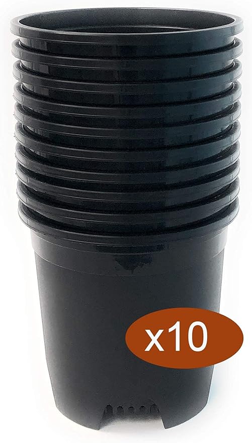 2 Gallon 10-Pack Nursery Pot Black Plastic Planters - Image 6