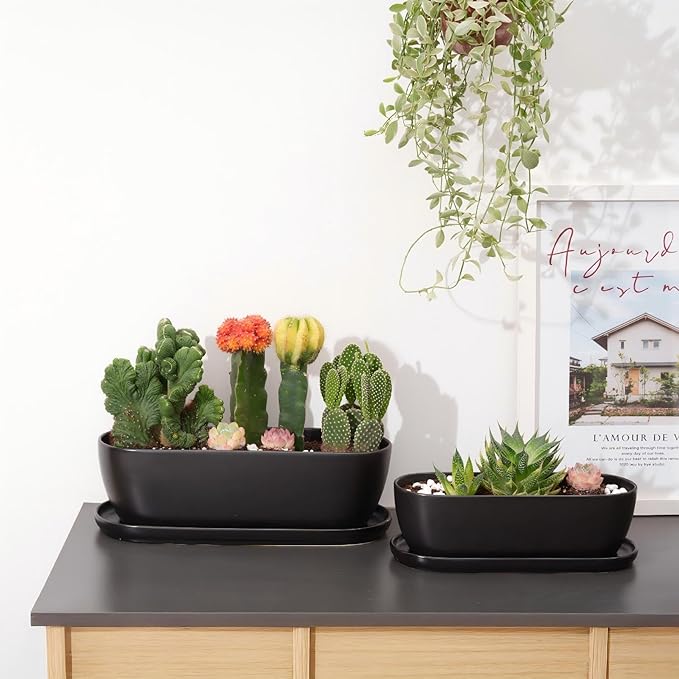 E-liu Oval Ceramic Planter Pot - Image 7