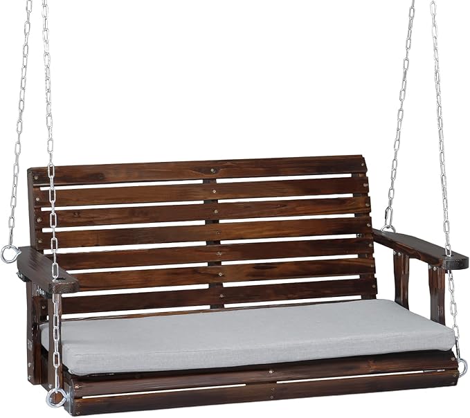 VINGLI Outdoor 4 FT Porch Swing, Heavy Duty 880 LBS Wooden Patio Swings by VINGLI
