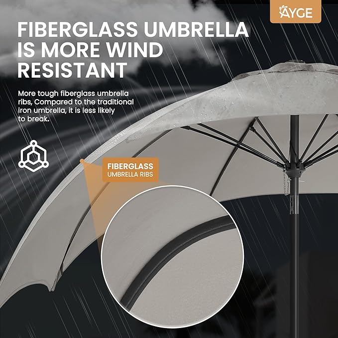 Ayge 9FT Large Outdoor Patio Umbrella Market Table Umbrella-UV Resistant - Image 2