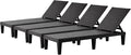 Chaise Lounge Outdoor Set of 4, Adjustable Pool Lounge Chair by EUNHOO