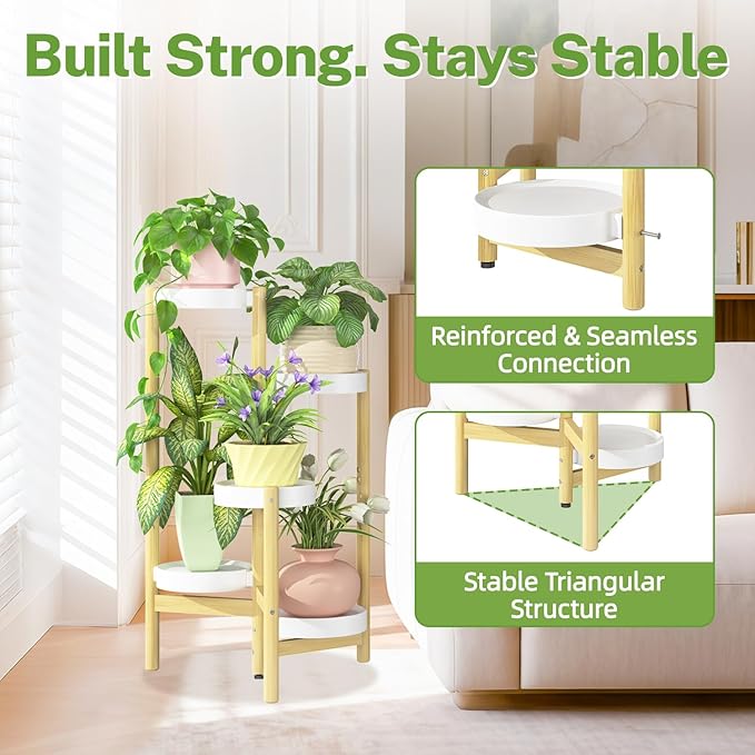 iDavosic.ly 5 Tier Bamboo Plant Stand Indoor Outdoor - Image 5