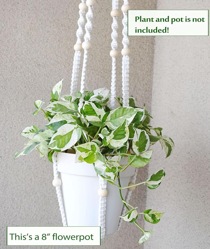 Macrame Plant Hanger Extra Long Indoor Plant Holder - Image 2