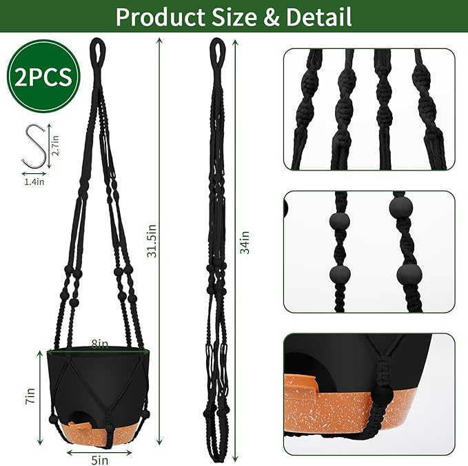 GARDIFE 8 Inch Hanging Planters - Image 2