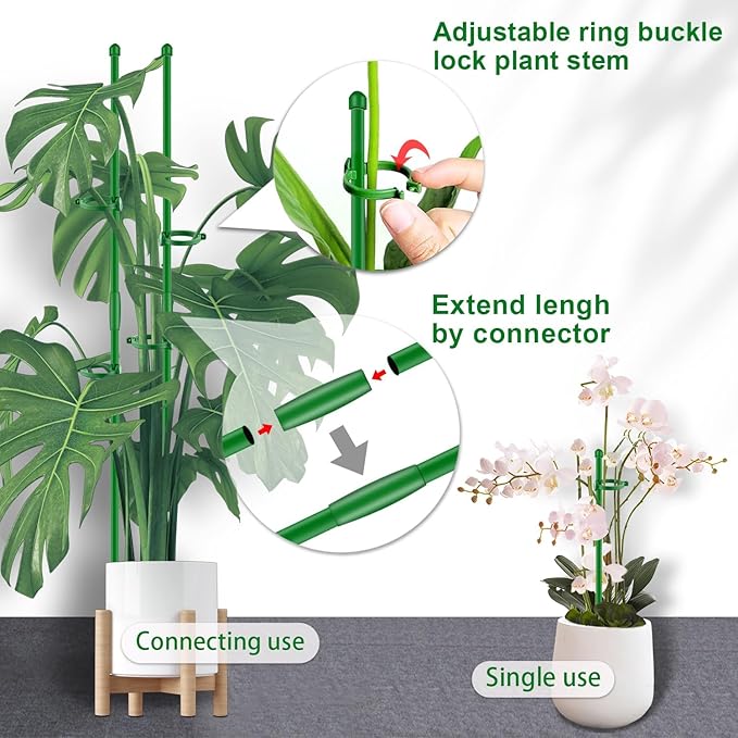 30Pcs Plant Support Stakes 17 inch SupKing Garden Orchid Sticks Extended to 3ft - Image 3