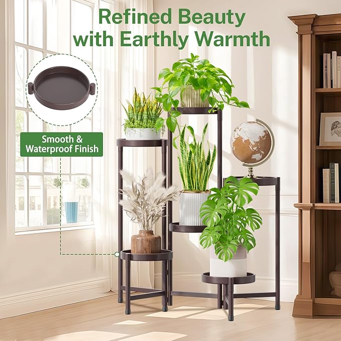 iDavosic.ly Plant Stand Indoor Outdoor, 6 Tier Corner Metal Flower Display - Image 7