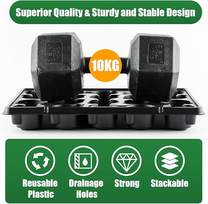 20 Cell Plant Trays for Carrying 3 inch Round Nursery Pots, Sturdy Plastic - Image 5