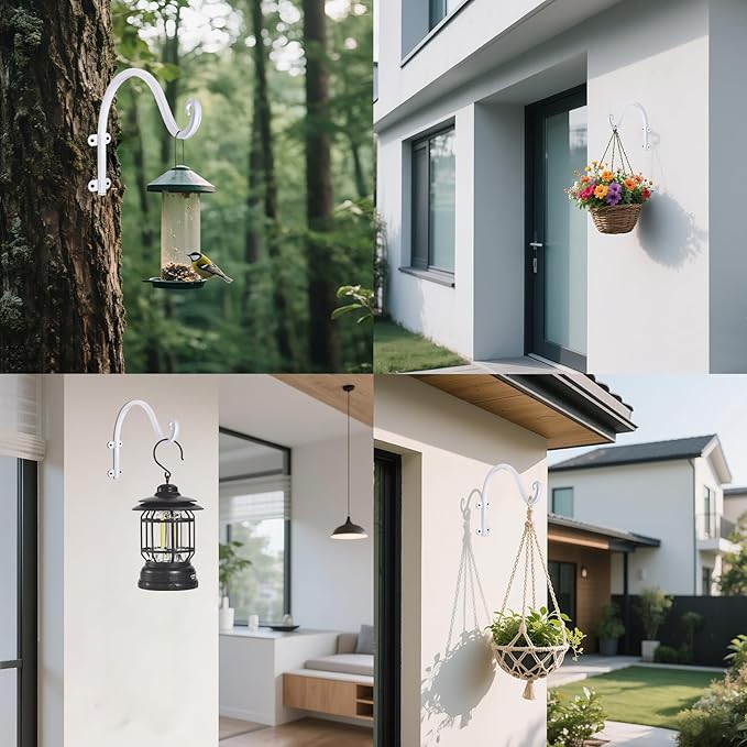 4 Pack 12Inch Plant Hanger, Sturdy Hanging Plant Bracket Hooks Outdoor - Image 6