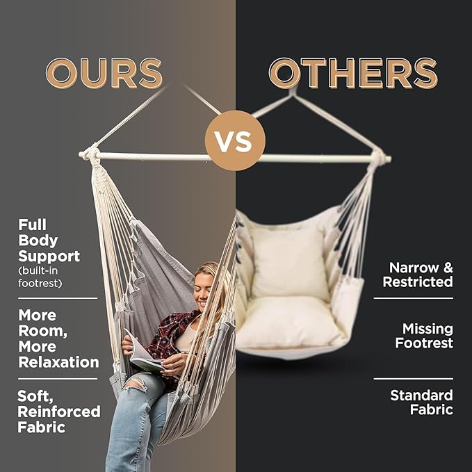 Hanging Hammock Chair Swing – Hanging Chair Outdoor & Indoor - Image 8