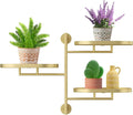 Window Rotating Plant Stand Shelf Indoor Gold Metal Floating Shelves 3-Tier by YQSLYSF