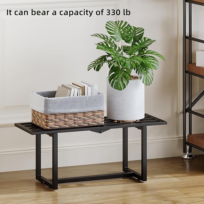 2 Pack Metal Plant Stand, Foldable Heavy Duty Indoor, Window Iron Plant Shelf - Image 2