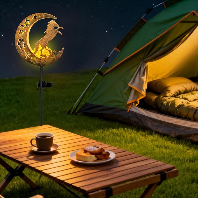JOBOSI Solar Moon Horse Decorative Light Gift, Portable Decorative Ground Stake - Image 8