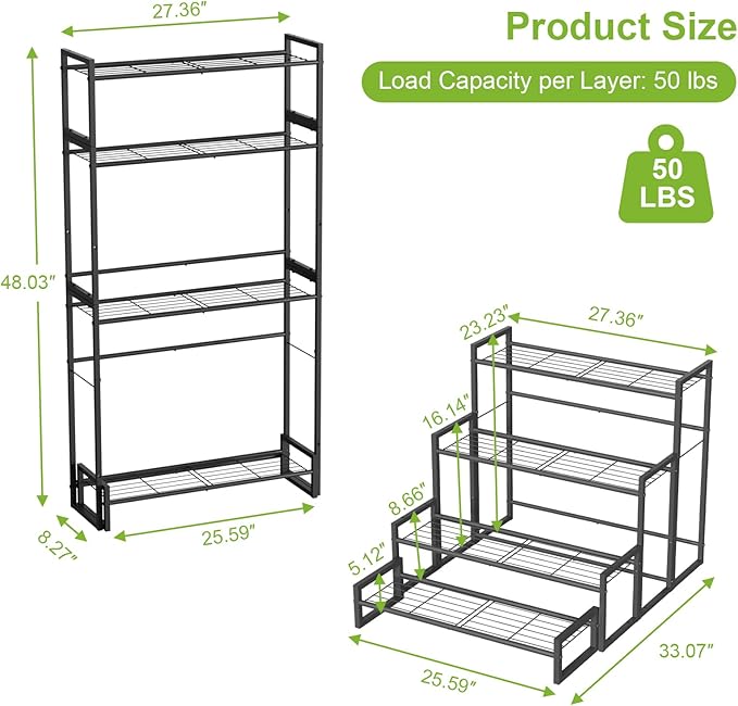 Plant Stand, 4 Tier Stackable Tiered Plant Stand, Scalable Heavy Duty Tall - Image 3