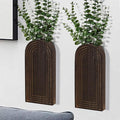 2 Pack Wooden Wall Vase Set by Dnnnii
