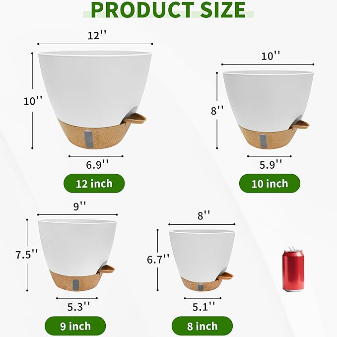 12/10/9/8 inch Self Watering Pots - Image 2