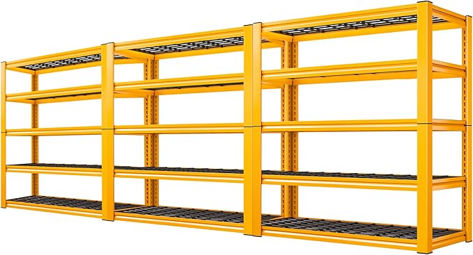 REIBII Garage Shelving Load 3200LBS, 5-Tier Storage Shelves, Adjustable Heavy by REIBII