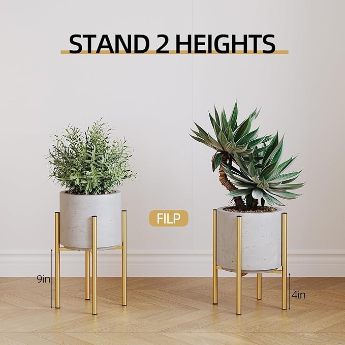 Adjustable Metal Plant Stand Indoor, Mid Century Modern Outdoor Planter Holder - Image 6