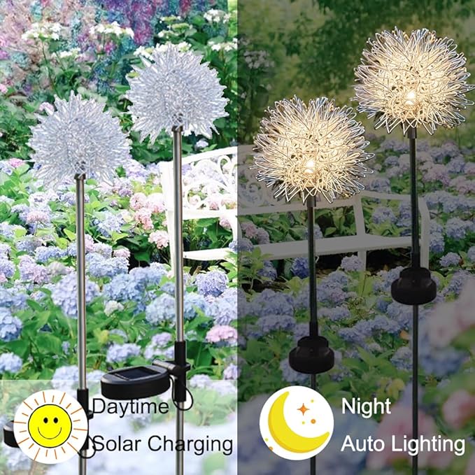 GUOCHENG Dandelion Solar Garden Lights Waterproof Outdoor LED Landscape Lights - Image 4